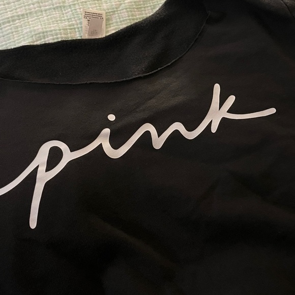 PINK Victoria's Secret ~Black Sweatshirt with White Logo~XL - Picture 7 of 7